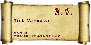 Mirk Vanessza névjegykártya